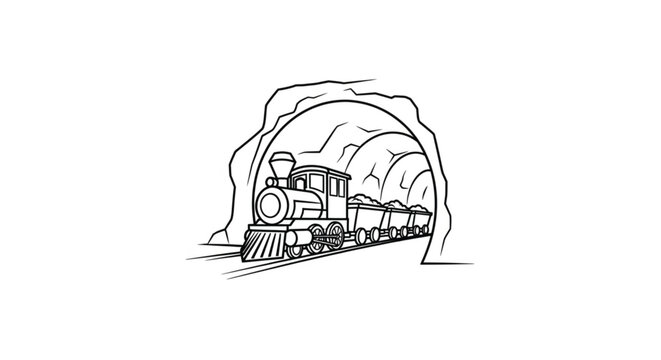 Vintage steam locomotive engine train.
