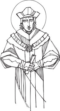 Saint Thomas More thand drawn illustration or drawing