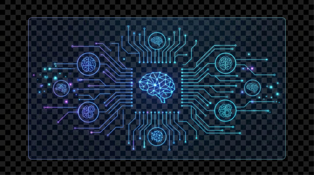 Artificial intelligence brain concept digital neural network interface