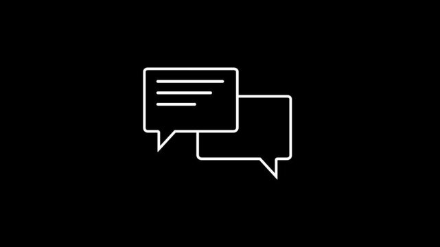 Mobile chat app icon displays notifications for missed messages.chat minimalist stroke animation.