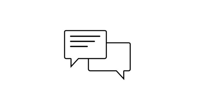 Mobile chat app icon displays notifications for missed messages.chat minimalist stroke animation.