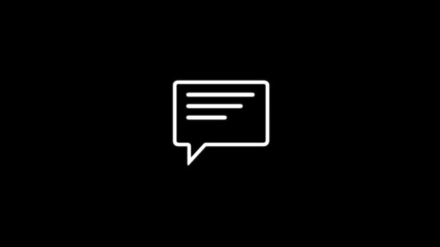 Mobile chat app icon displays notifications for missed messages.chat minimalist stroke animation.