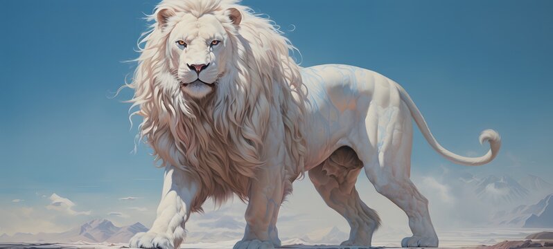 white lion humanidad full body. Generative Ai