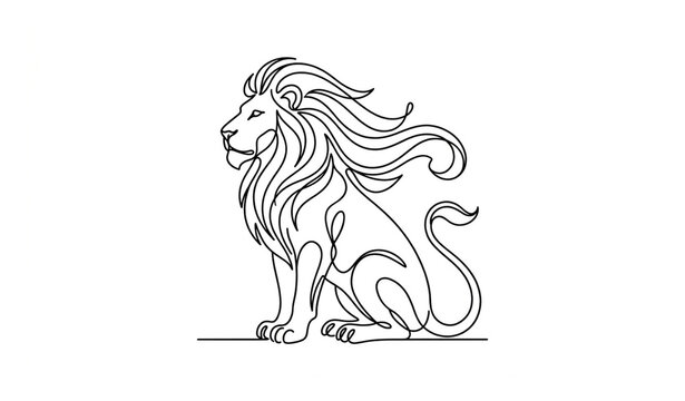 Minimalist Seated Lion One Line Art IllustrationUntitled design - 2