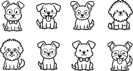 Cute puppies dogs coloring page © hafsa