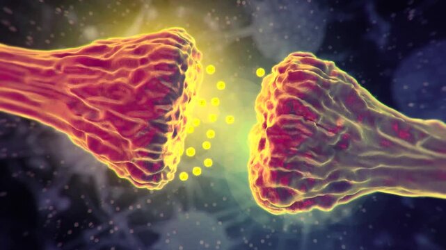 Neural synapses transmitting animition
