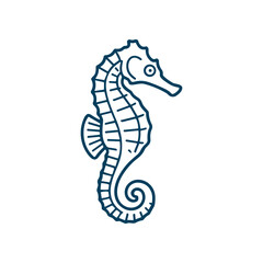 Fototapeta premium Seahorse ocean marine animal illustration.