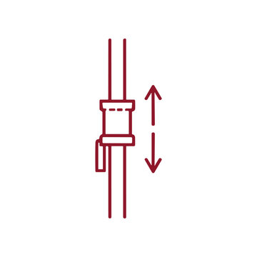 Red zip line cable clamp detail.