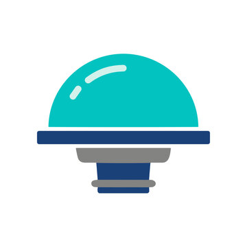 Teal colored service bell button.