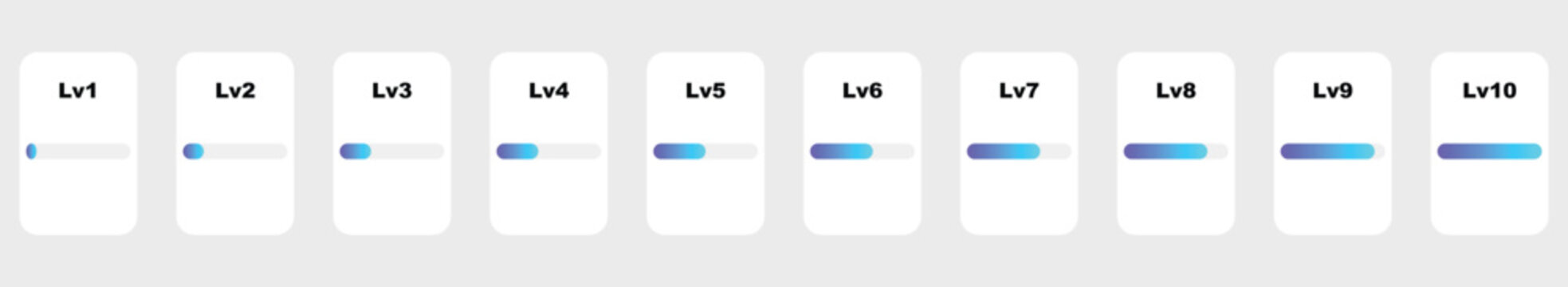 Set of 10 blue button icons, vector buttons, web interface elements, UI buttons