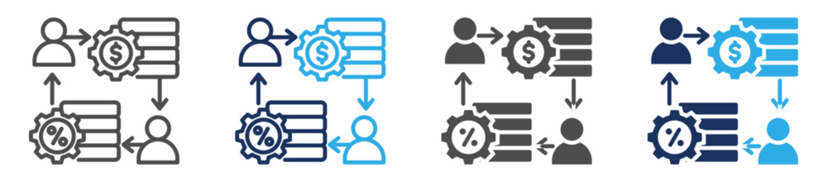 borrower icon set multiple concept