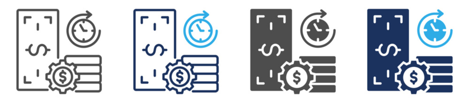 loan extention icon set multiple concept
