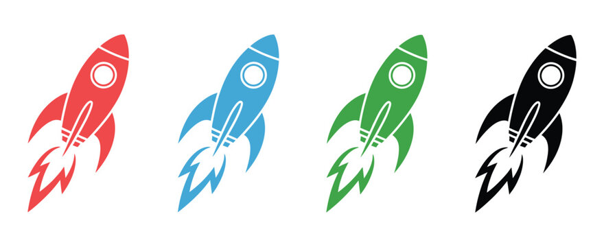 Startup Rocket Launch Icon Illustrating Business Success, Innovation, Growth, and Entrepreneurial Development Vector Illustration
