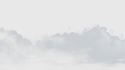 Clouds drift across the sky during the day on a clear and bright afternoon with a soft sunlight in the background, PNG with a light overlay © Liubov