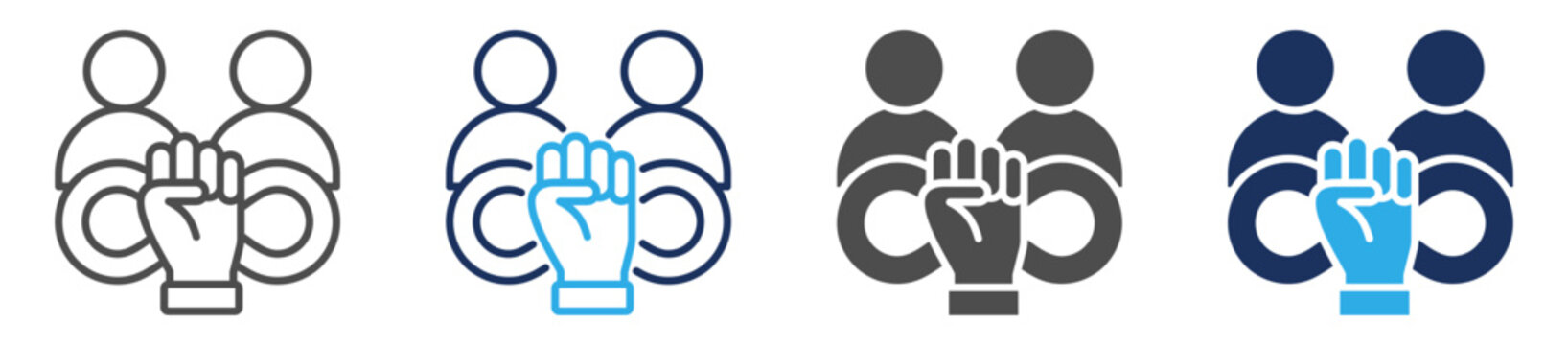 peer support icon set multiple concept