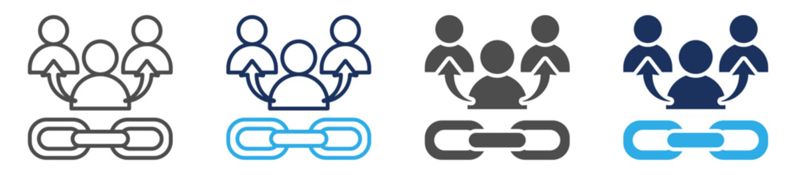 referral icon set multiple concept