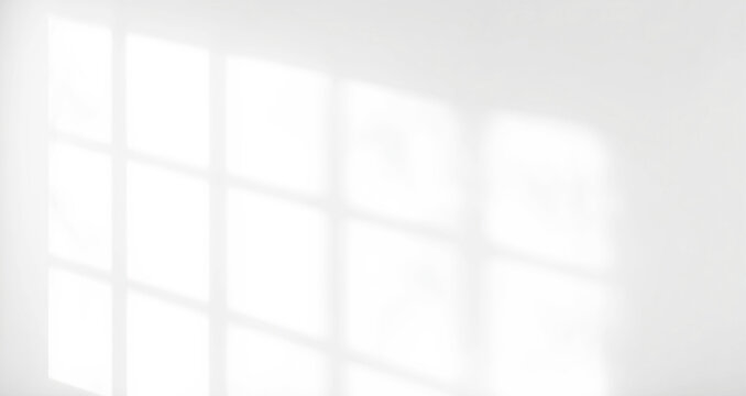 Transparent png window light shadow overlay effect isolated on white background minimal interior wall decoration with soft sunlight and natural summer daylight for modern design projects blurred room