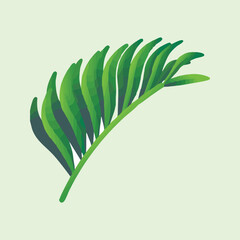 Flat Design Stylized Green Monstera Tropical Leaf Illustration © Ahmad