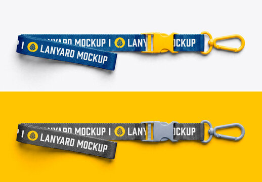 Strap lanyard mockup isolated