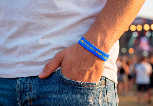 Silicone wristband festival mockup