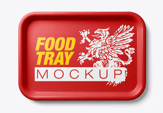 Food tray mockup isolated
