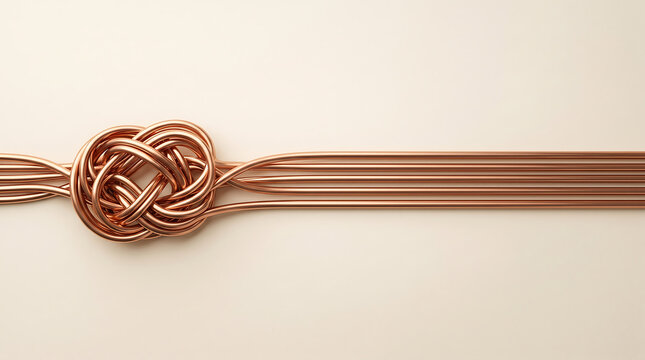 Minimalist tangled knot smoothly untangling into straight parallel lines