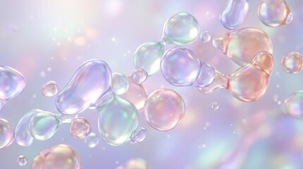 Fototapeta premium Abstract Water Droplets in Soft Pastel Light with Bokeh Background