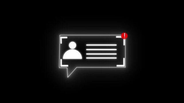 Glow Identification card, ID Card icon animation. parsons verify icon, profile verify account icon. profile, user icon 4k animation.