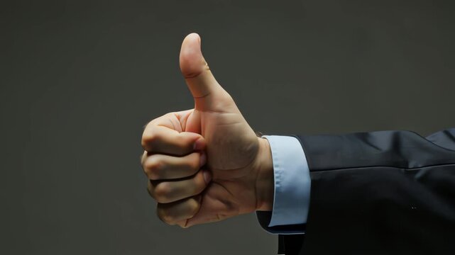thumbs up business man hand gesture