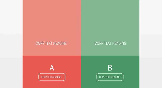 Split screen infographic template for business comparison with clean vector style