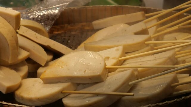 Thai white pork sausages or Moo Yor