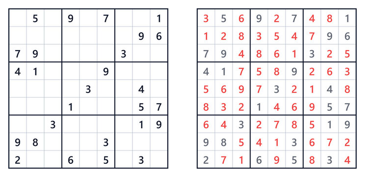 Classic Sudoku puzzle for brain training and websites