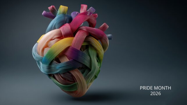 Celebrating diversity with a colorful heart for pride month 2026