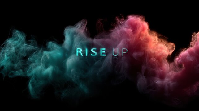 Creative smoke effects rise up in abstract art digital graphics studio