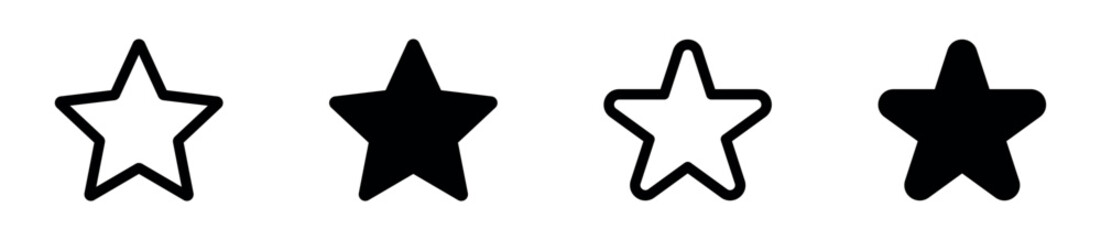 Obraz premium Star Icon Set. Favorite, Rating and Featured Content Icons. Vector Illustration.