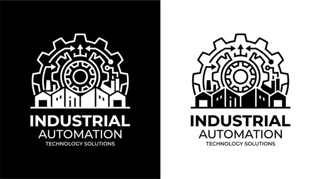 Industrial automation logo design concept.