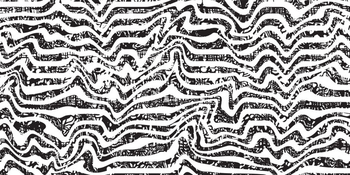 Wavy Seamless Trippy Patterns in Psychedelic Colors. Abstract Vector Swirl Backgrounds. 1970 Aesthetic Textures with Flowing Waves