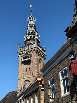 Tower of city hall of Monnickendam, Holland
