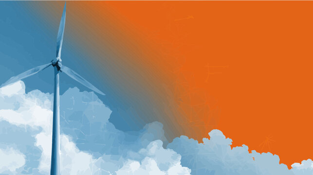 Abstract Orange Sky With Clouds