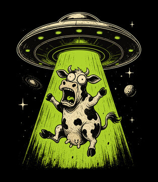 Alien Cow Abduction Weirdcore Surreal
