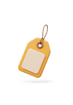 Isolated golden price tag with string on transparent background vector illustration