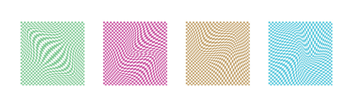 Abstract Wave Pattern Set &ndash; Op Art Geometric Backgrounds and Modern Decorative Vector Collection.eps10