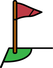 Red Corner Flag with Green Base on Transparent Background for Sports Concepts © Samiya's Collection