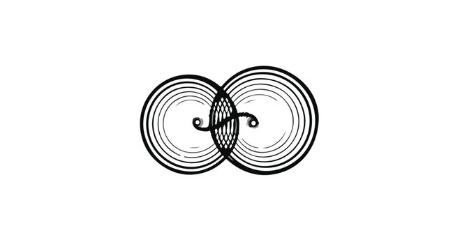 Circles overlapping in a geometric pattern form an abstract symbol of unity and connection through interconnected lines.
