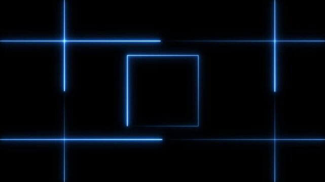 NEON Lights motion loops square motion draws and beautiful lights background linear lamp Beautiful abstract square light line moving fast Colors.4k motion graphics video animation