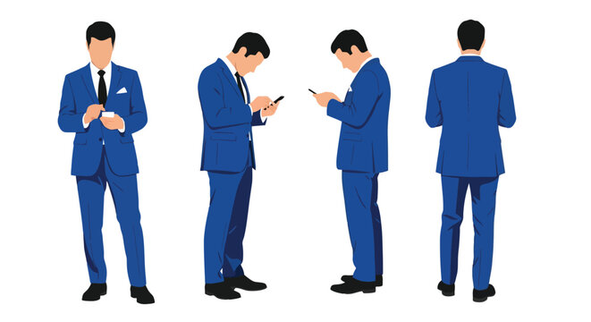 Professional Businessman Poses Displaying Different Angles and Perspectives.