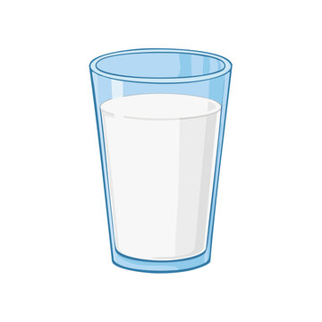 Clear glass filled with white milk isolated on a white background healthy beverage