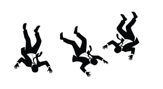 Silhouettes of Falling People Depicting Loss and Despair.