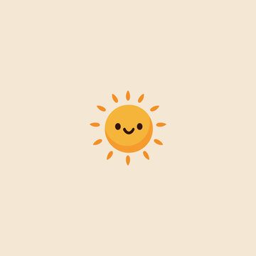 sun cute logo design for brand