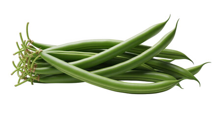 Fototapeta premium Fresh green beans on white background